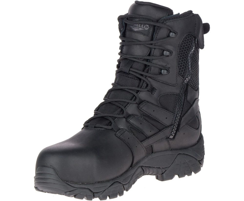 Merrell Boots Black - Moab 2 8\" Tactical Response Waterproof Comp Toe Wide Width - Mens 40DHGAWYL